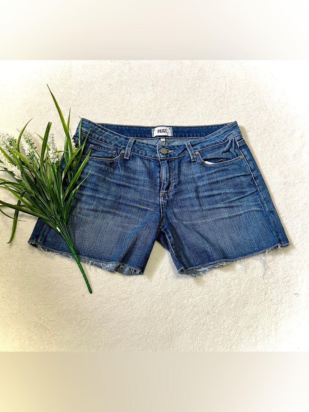 PAIGE 'Jimmy Jimmy' Cut-Off Denim Shorts - Size 28